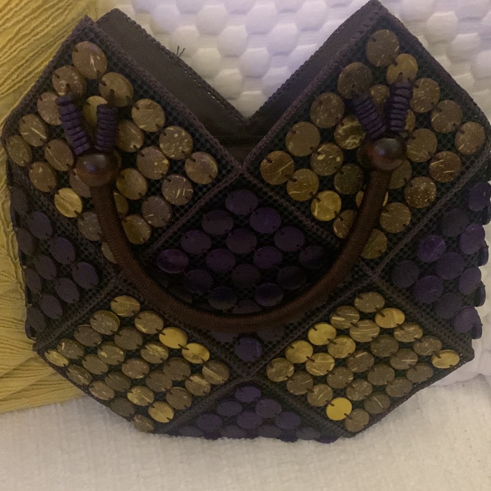 Unique Colored Button Net Handbag. Prettier In Pe… - image 2